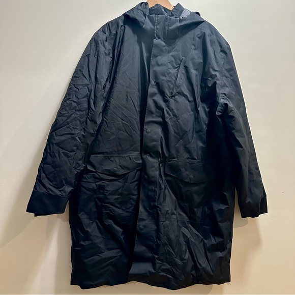 TALL Lands End Men's Size XXL/T 50-52 Black Hooded Coat Parka Primaloft - Picture 1 of 7